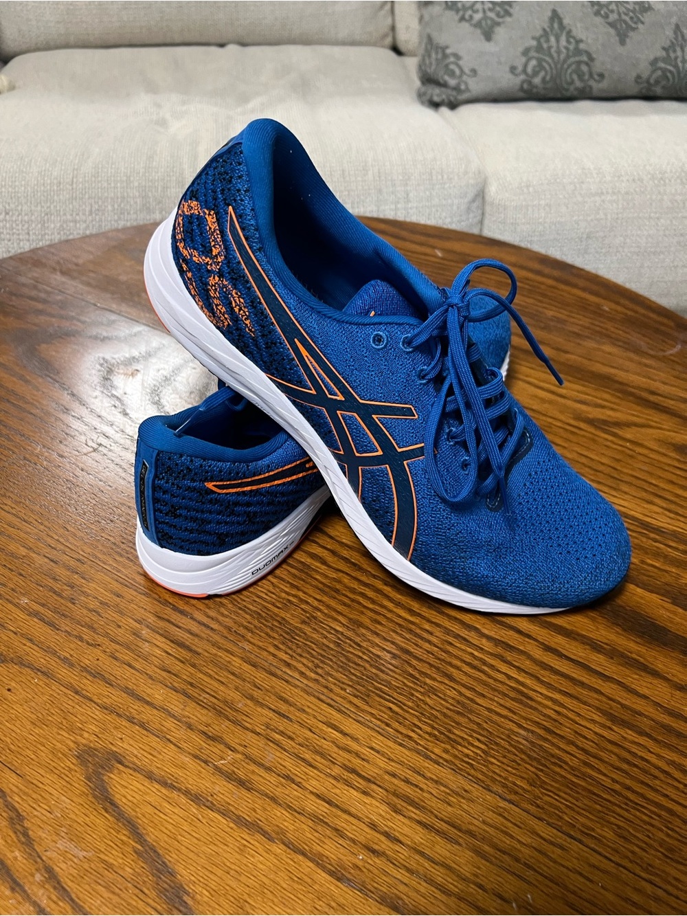 Asics Royal Blue Athletic Sneakers with Orange Trim